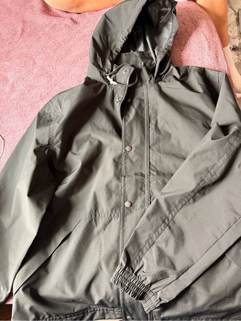 Goodfellow & Co Black Hooded Raincoat Jacket